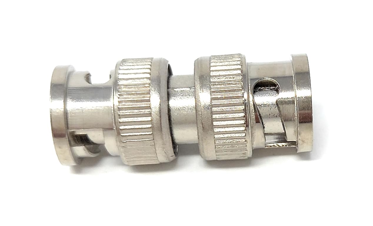 BNC Male to Male Coupler Adapter, Double-Sided Extension Socket, Signal-Safe Video Connector for CCTV Camera, DVR, Monitor, Coaxial Cable