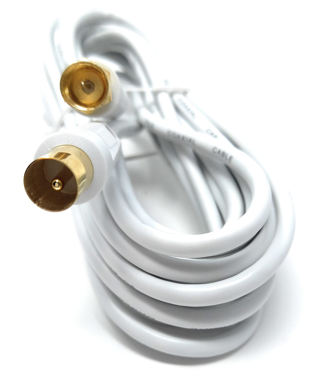 DRUT RF TV Aerial Male to F Type Connector Male Plug Coaxial Coax Cable, Lead, 75 Ohm, 3C-2V