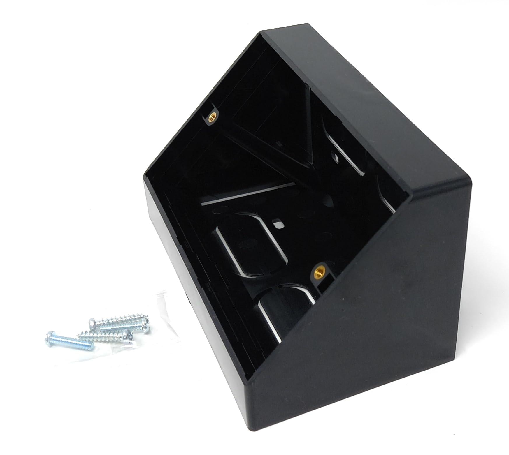Double 2-Gang Surface Mount Pattress Electrical Back Box – 45° Angled for Faceplates, Workbench Applications (146mm x 85mm)