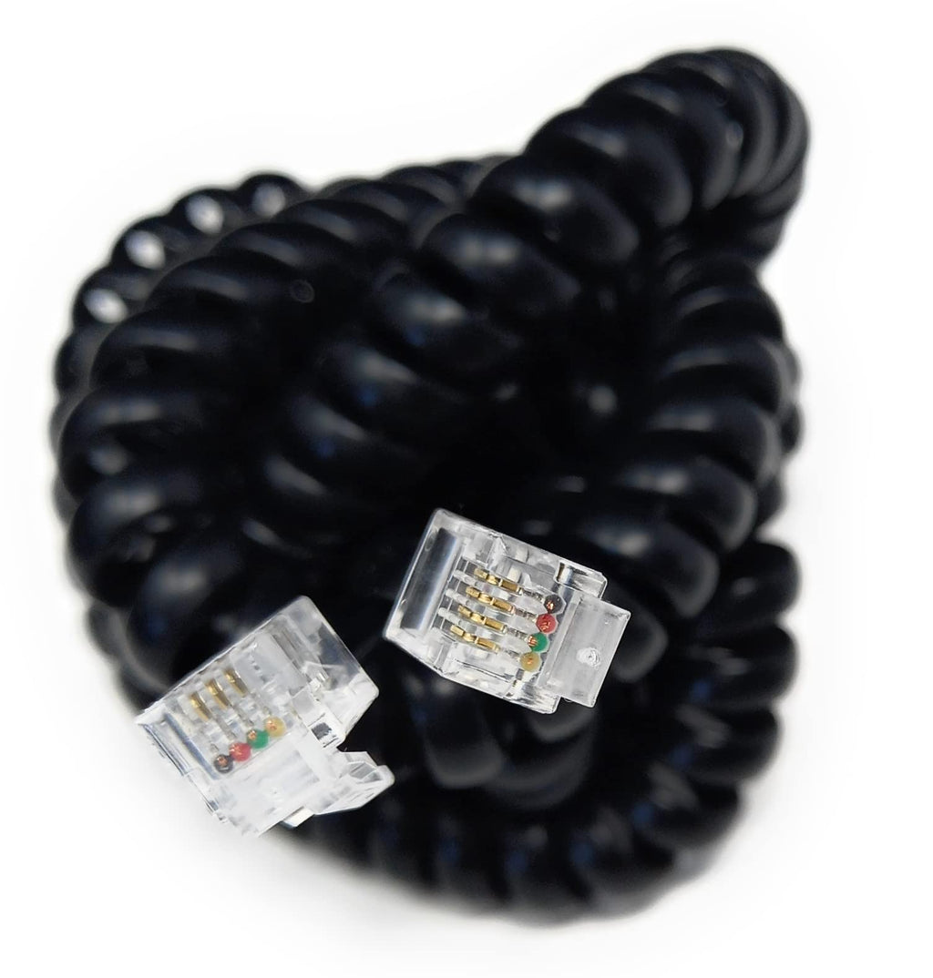 DRUT Coiled RJ10 RJ9 RJ22 4P4C 4 PIN Telephone Handset Curly Lead Cable