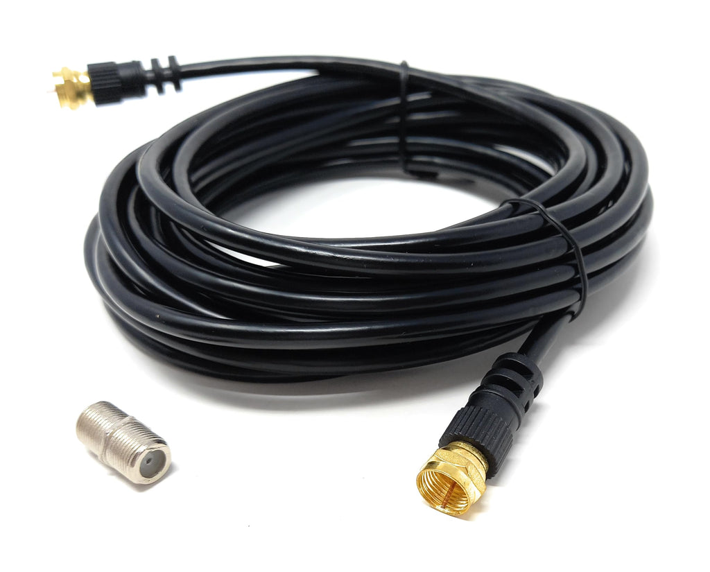DRUT F-Type Connector TV RG6 Cable With (F-Type Female Coupler) Compatible With STB, Dish TV, Satellite, Antenna Coax Cable Lead