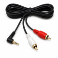 DRUT 3.5mm to RCA Jack Right Angled AUX Stereo Audio Cable Gold Plated Connectors