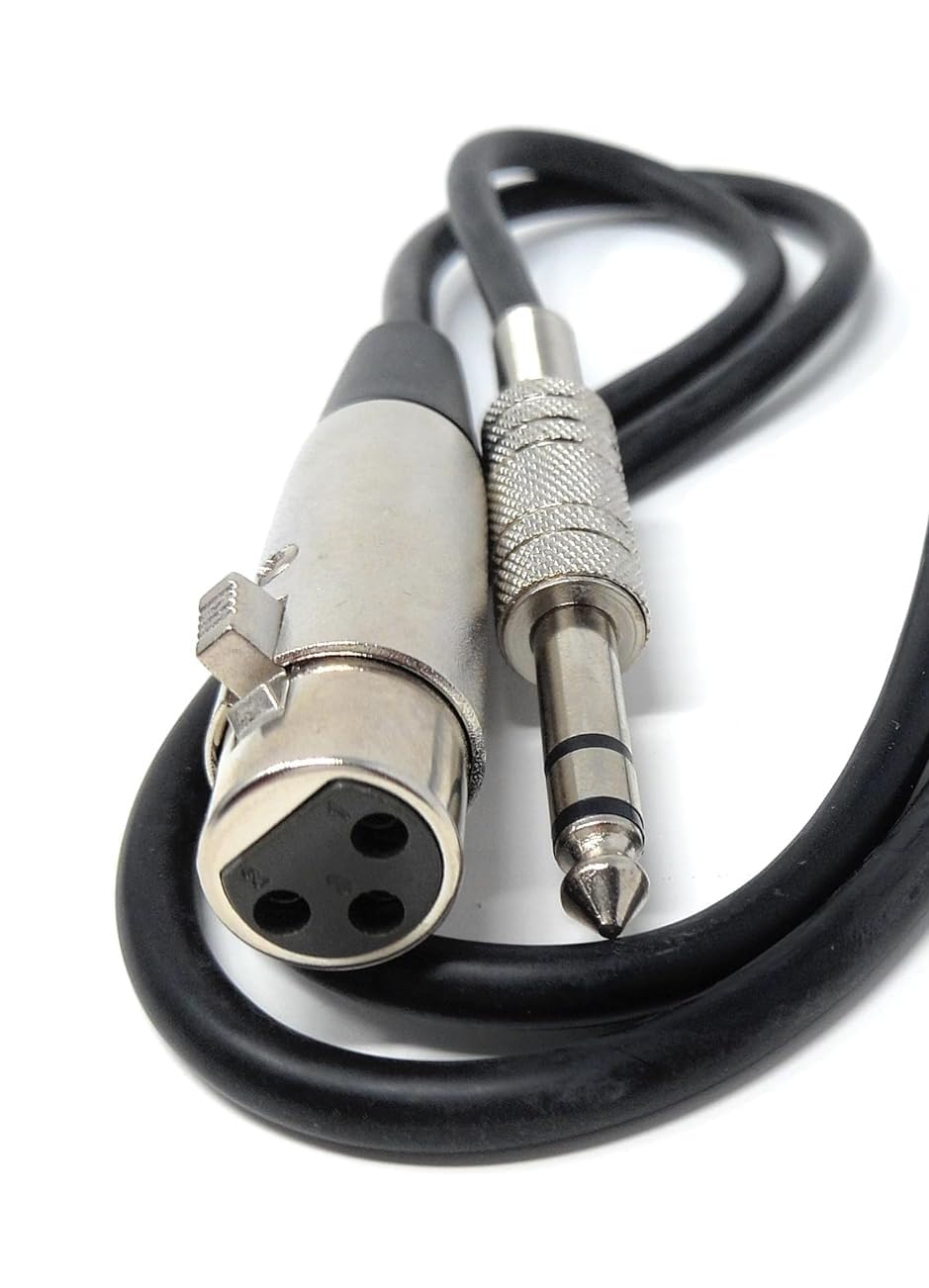 DRUT XLR Female to 6.35mm 1/4'' Stereo Jack TRS Balanced Audio Cable Lead Suitable for Microphone, Speakers, Stages, DJ, Studio
