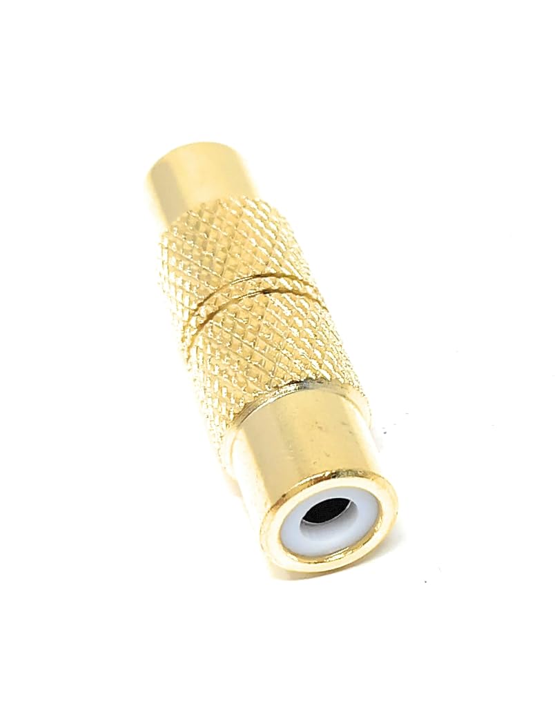 DRUT RCA Female to RCA Female Coupler, Single Phono Socket to Socket Adapter for RCA Cables, Speakers, Amplifiers, and Audio Systems