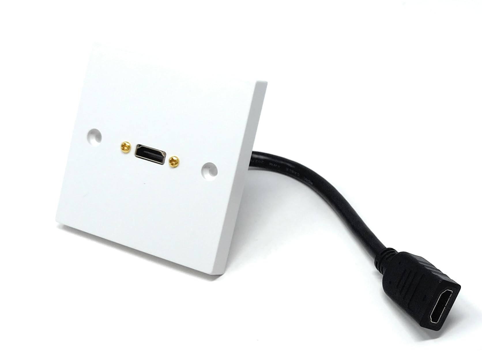 DRUT HDMI 2.0 4K Wall Plate Faceplate With 15cm Pigtail Extension Cable, Single Gang