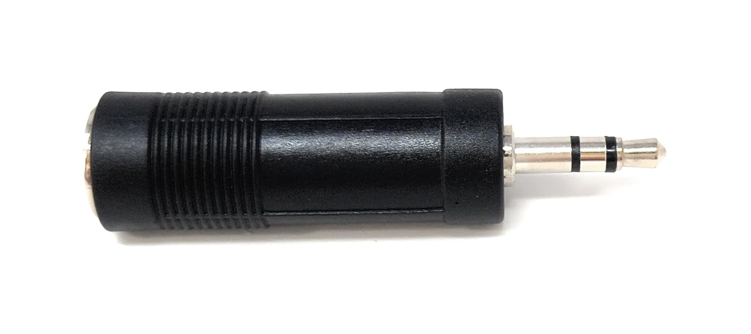 DRUT Audio Adapter, 6.35mm TRS Stereo Jack Socket to 3.5mm Stereo Jack Plug Converter for Headphones, Amplifiers, Mixers, Instruments