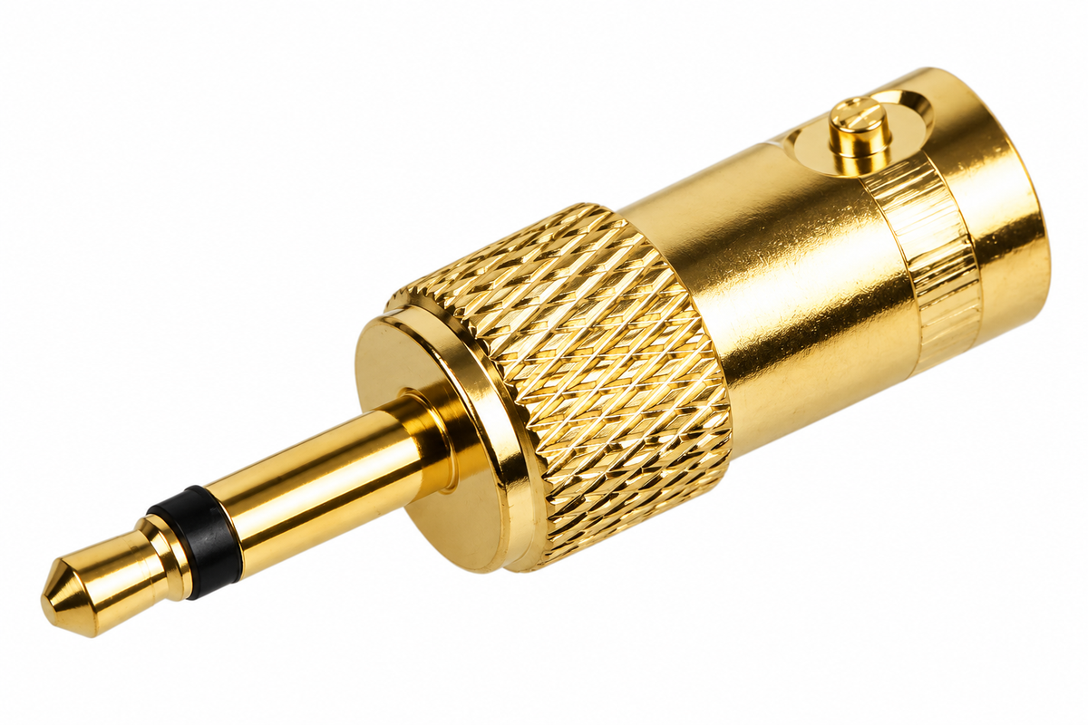 BNC Socket to 3.5mm Mono Jack Plug Gold Adapter