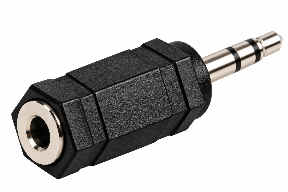 3.5mm Mono Socket to 3.5mm Stereo Jack Adapter
