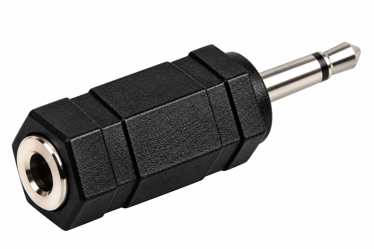 3.5mm Stereo Jack Socket to 3.5mm Mono Jack Plug Adapter