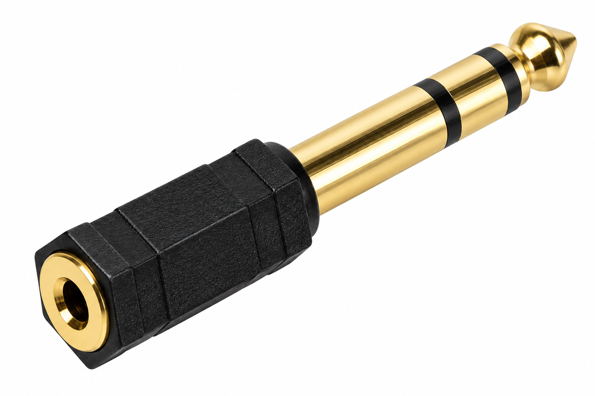 3.5mm Stereo Jack Socket to 6.35mm Stereo Jack Adapter