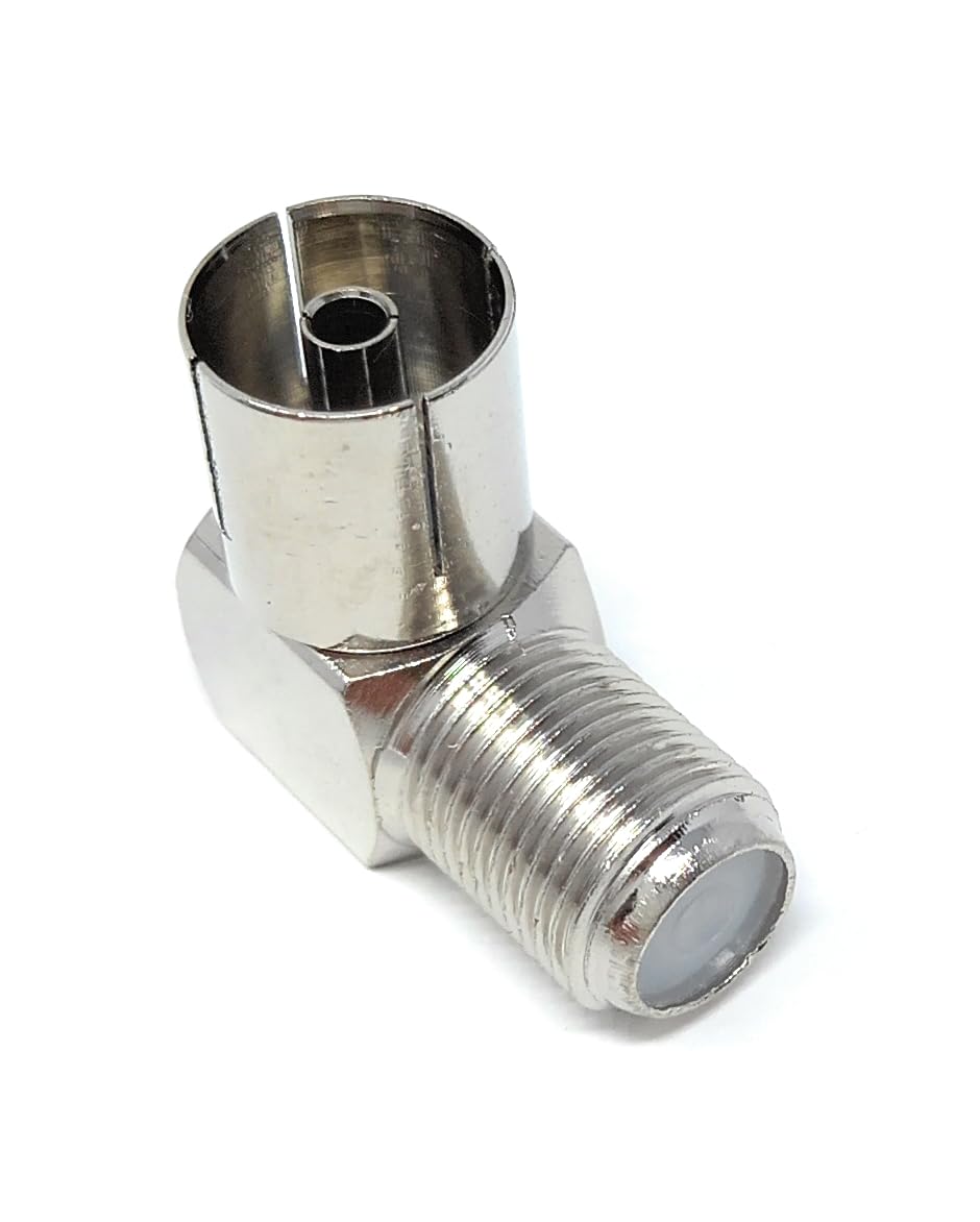 DRUT F Type Screw Female to RF TV Female Socket Right Angle Satellite TV Cable Adapter