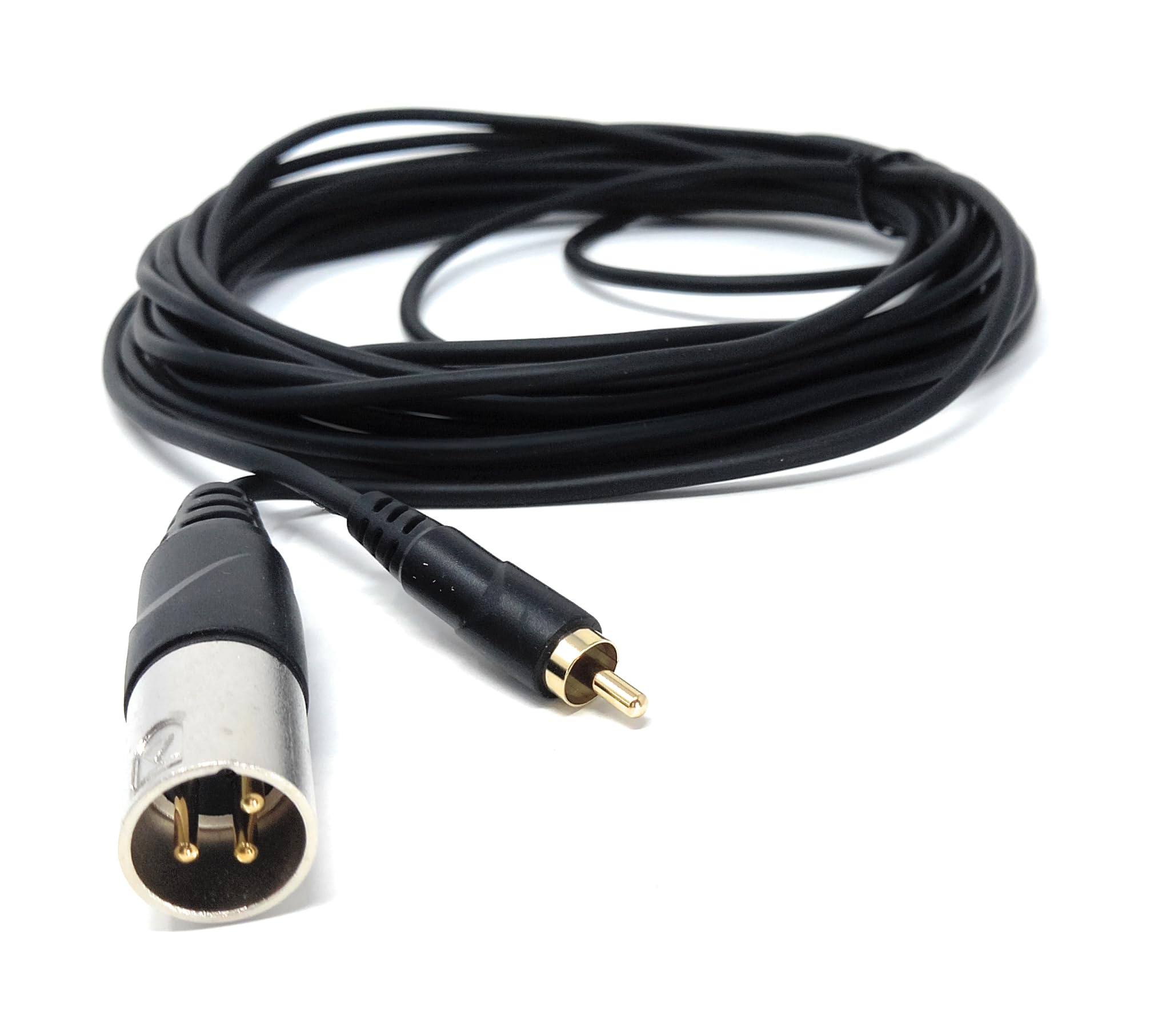 DRUT 3-Pin Male XLR to RCA Phono Single Plug Cable for HiFi Audio, Music Instruments, Mixer, Microphone Lead, Cable, Gold Plated