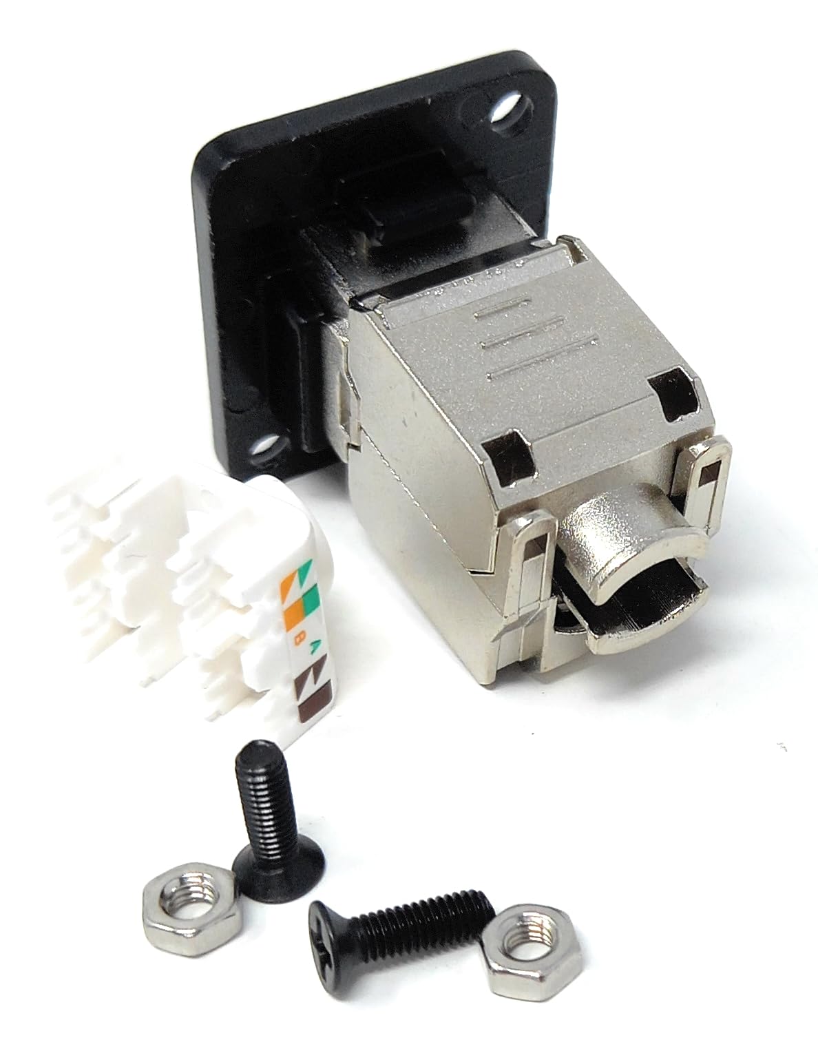 DRUT Cat6A RJ45 Socket to IDC Connection D-Series Chassis Mount Wall Faceplate Insert – Screws Included