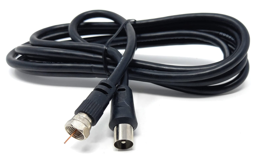 DRUT RF TV Aerial Male to F Type Connector Male Plug Coaxial Coax Cable, Lead, 75 Ohm, 3C-2V