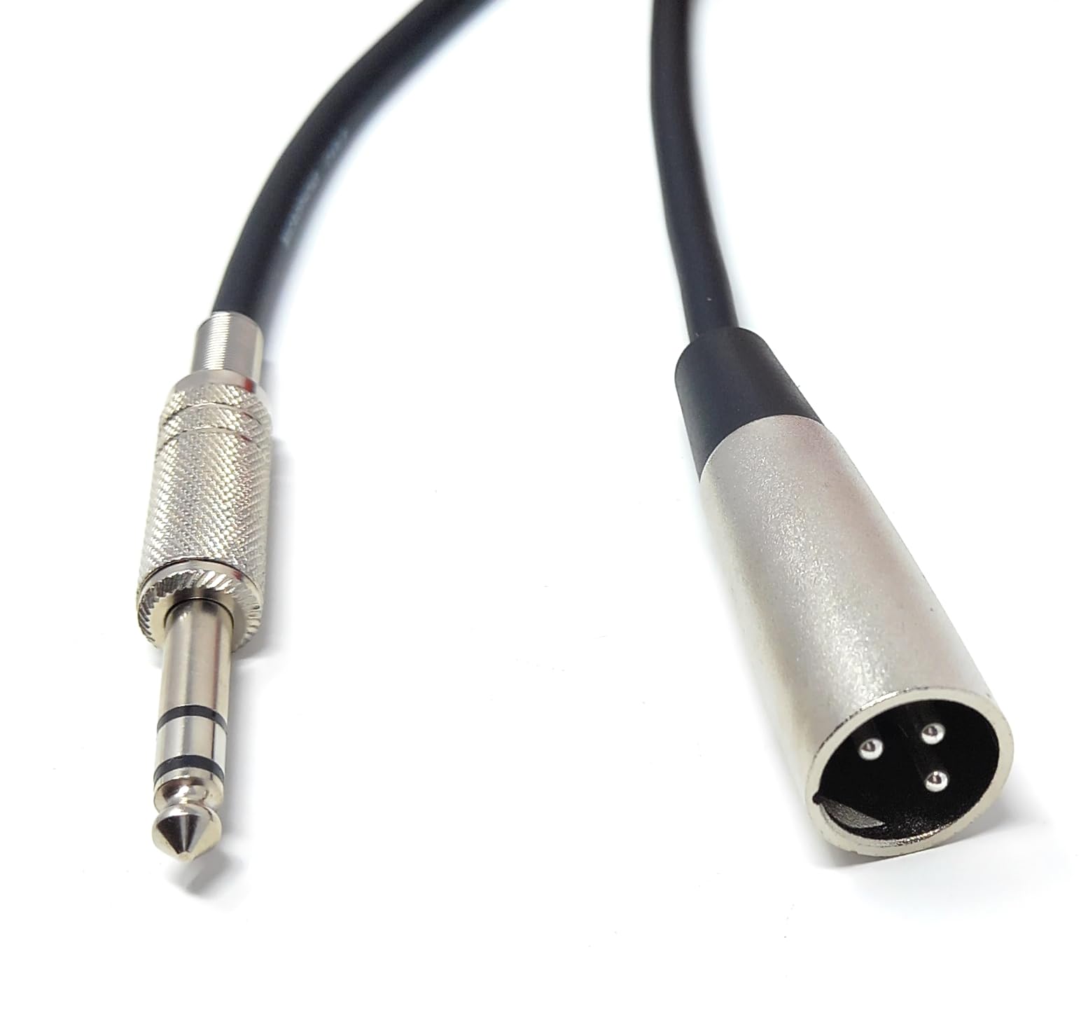 DRUT Stereo 6.35mm Jack to XLR Male 3 Pin Screened, Balanced, Flexible Audio Cable XLR Male to 1/4 TRS Stereo Cord for Pro HiFi, Guitar, Music Instrument, Microphone Lead
