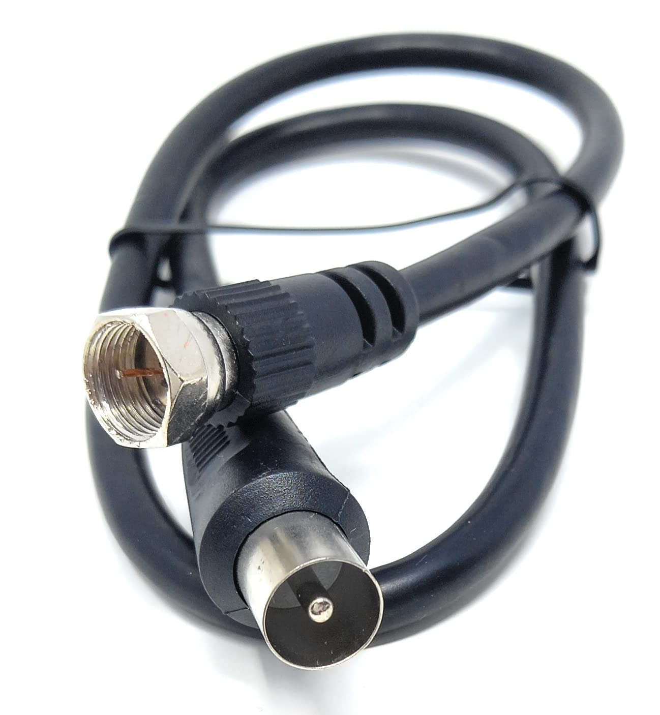 DRUT RF TV Aerial Male to F Type Connector Male Plug Coaxial Coax Cable, Lead, 75 Ohm, 3C-2V