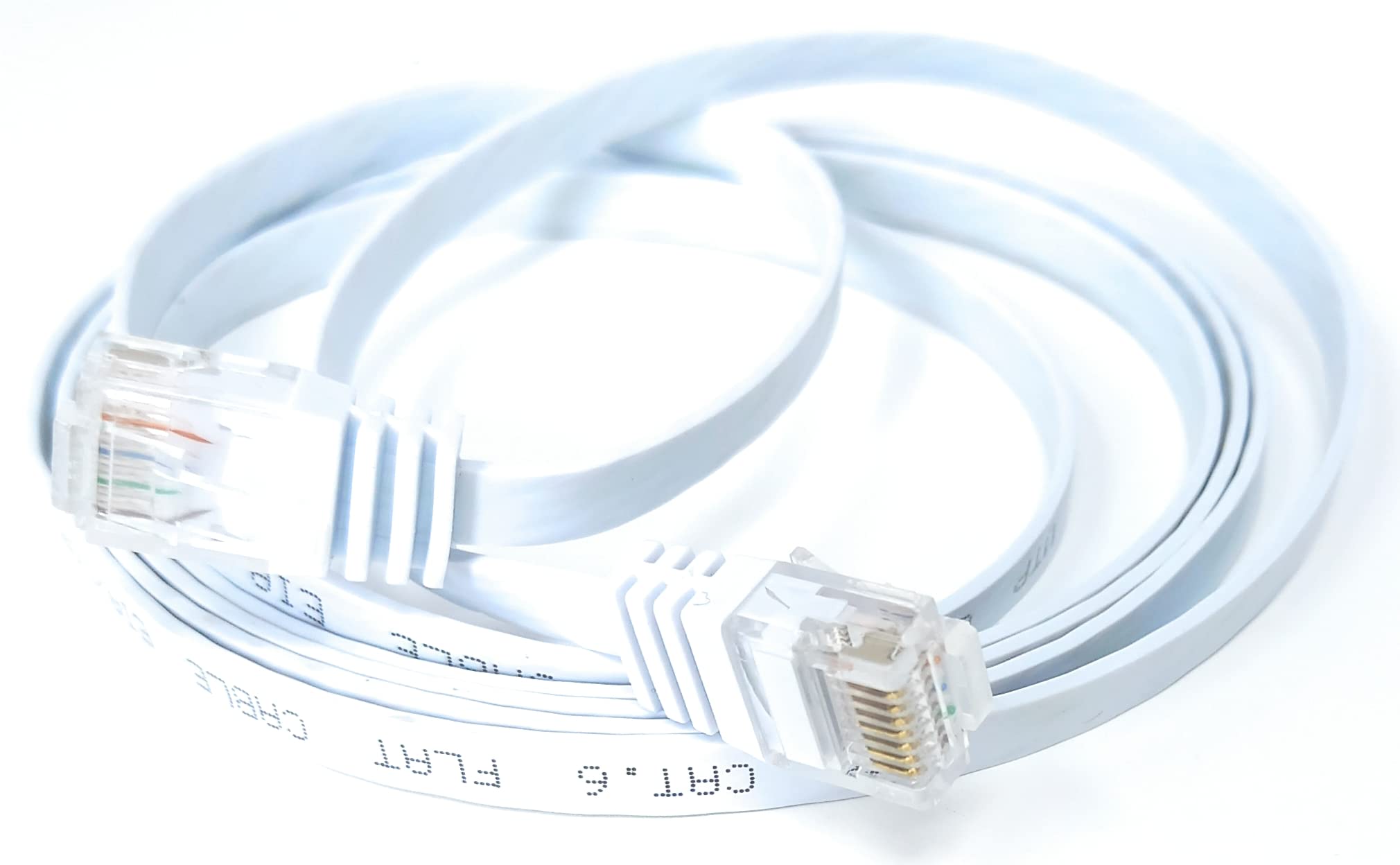 DRUT FLAT CAT6 RJ45 Ethernet LAN Patch Cable, Low Profile GIGABIT Full Copper 32AWG, Lead Allows Up to 1000Mbps Speed