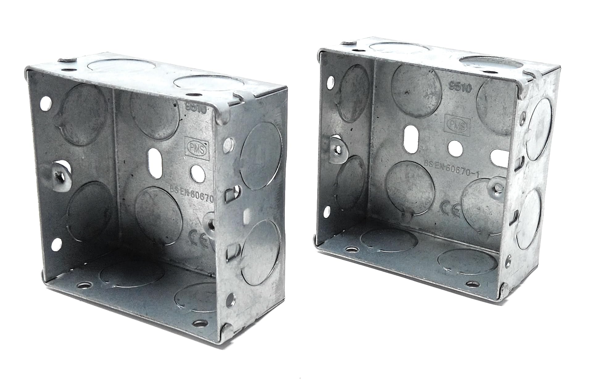 1 Gang Metal Surface Mount Back Box, 37mm Deep Pattress with Earth Terminals for Secure Electrical Installations