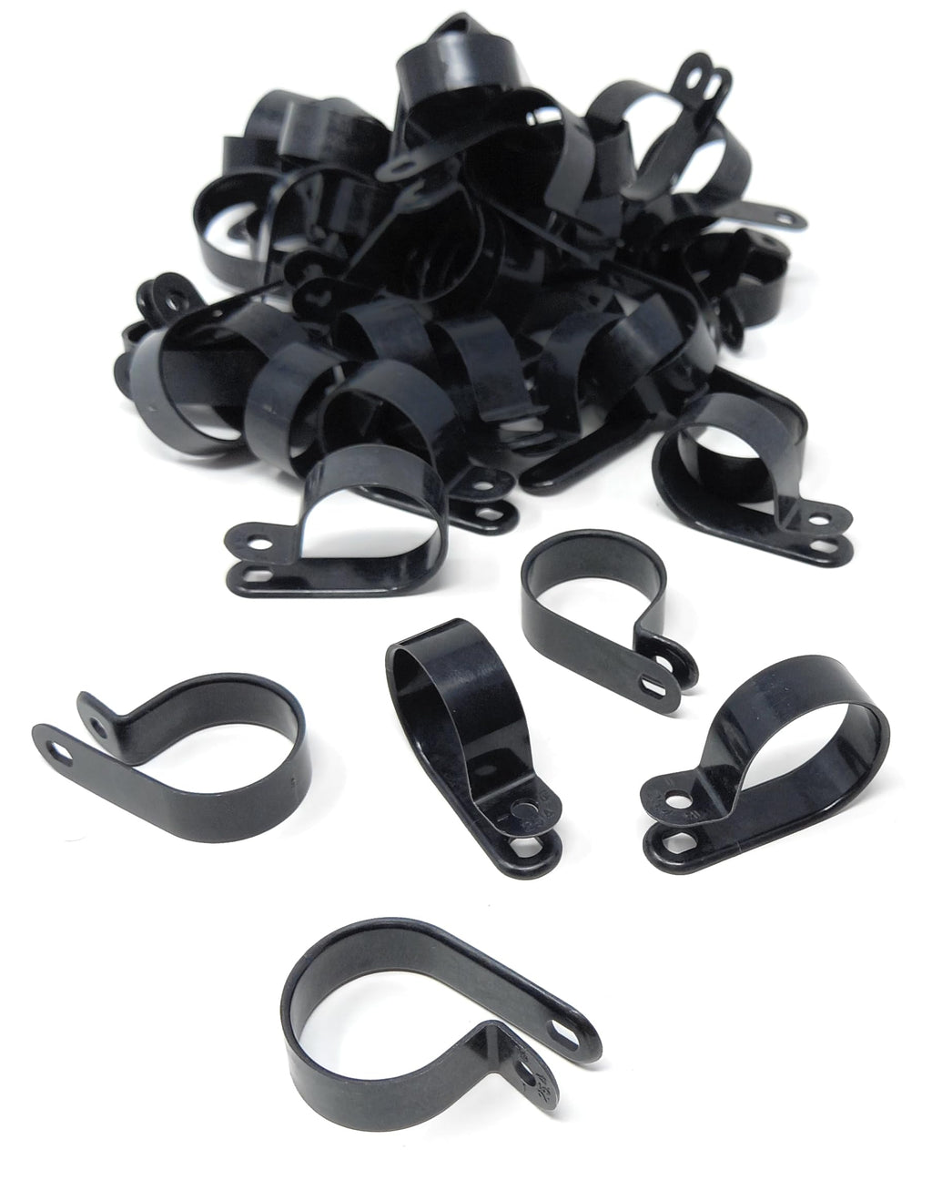 100pcs. P-Clips Plastic Nylon for Hose, Pipe, Cable, Wire, Tubing Wall Clamp Mount