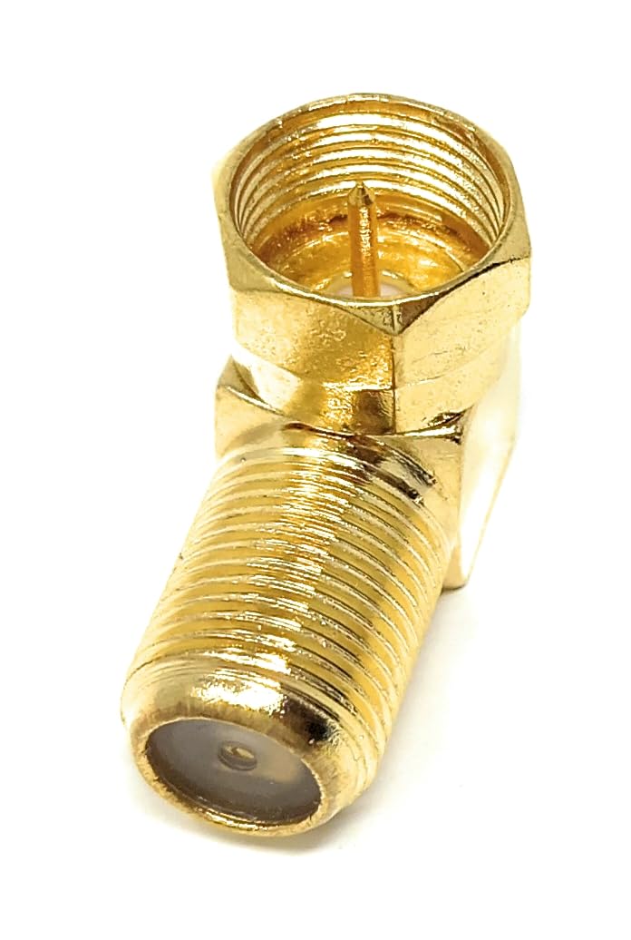 DRUT F Type Male to Female Socket Right Angle Coupler Satellite Cable Adapter