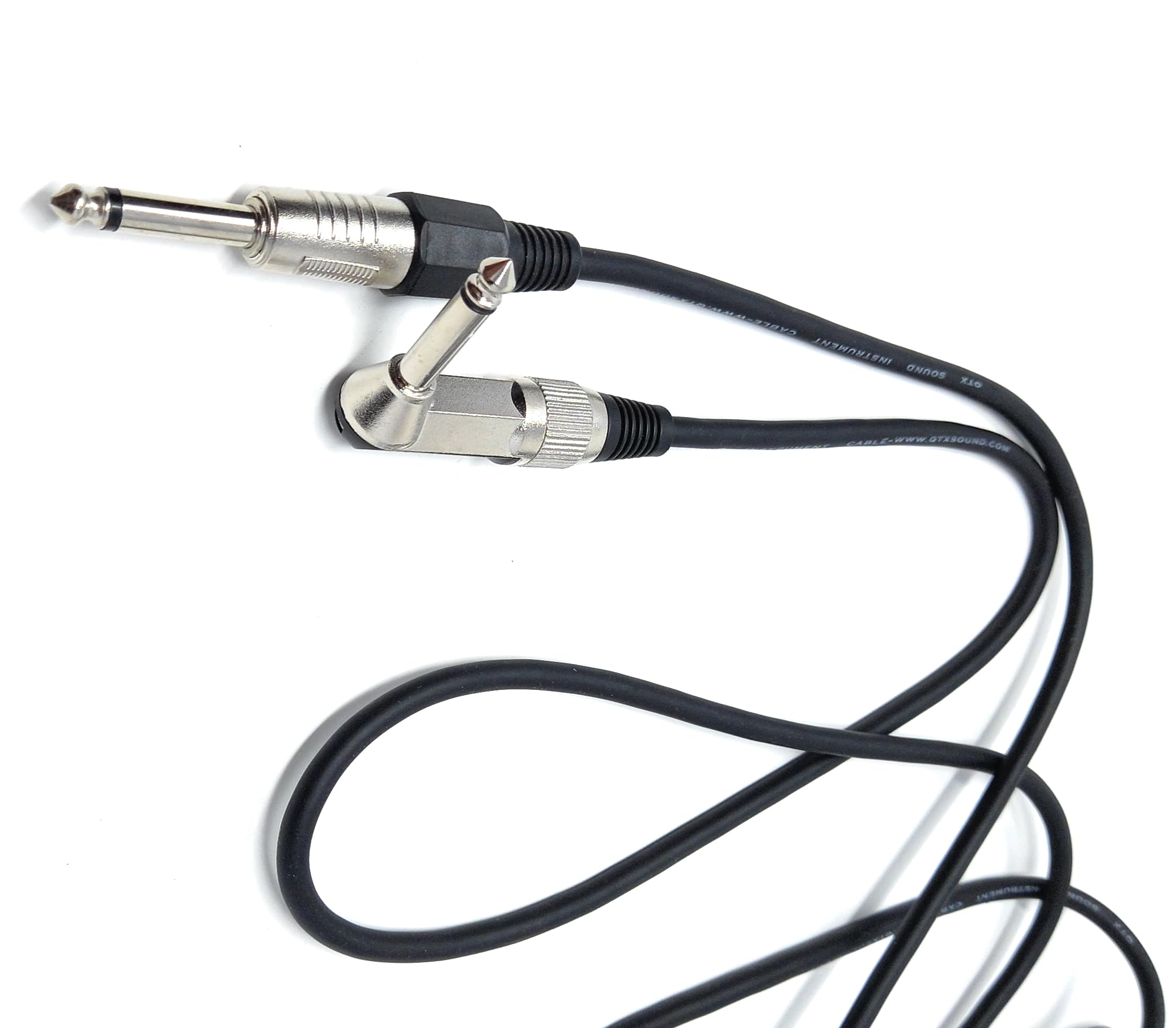 DRUT Mono 6.35mm to 6.35mm Right Angled Shielded Guitar, Mixer, Speaker, Amplifier Lead Male Audio Cable