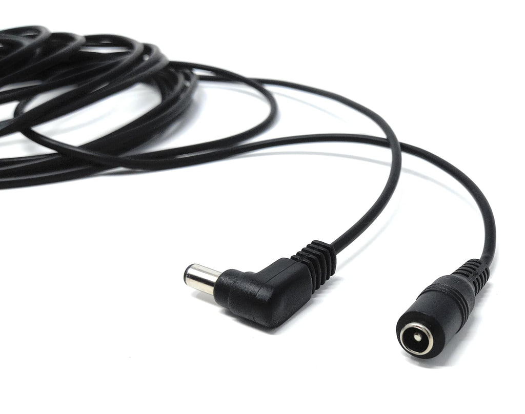 DRUT 5.5mm x 2.1mm Right Angled DC Power Male to Female Lead for Security Camera, LED Strip, CCTV IP Surveillance, Solar Panel, Music Instruments Extension Cable
