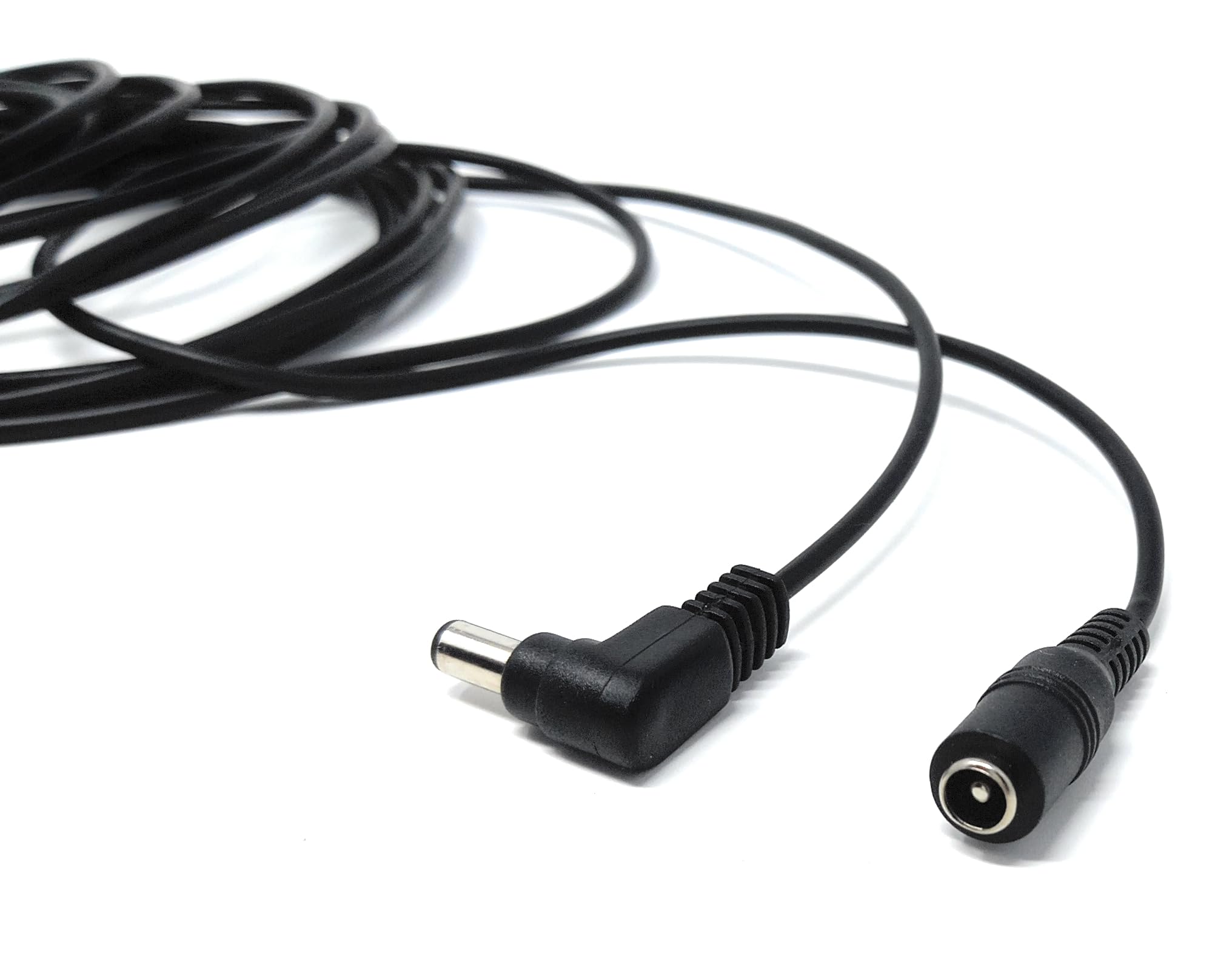 DRUT 5.5mm x 2.1mm Right Angled DC Power Male to Female Lead for Security Camera, LED Strip, CCTV IP Surveillance, Solar Panel, Music Instruments Extension Cable