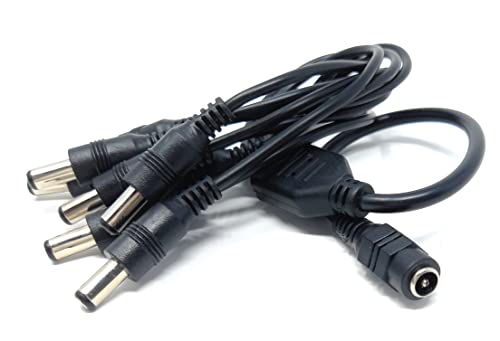 DRUT 5.5mm to 2.1mm DC Power Splitter Lead Adapter 12V PSU to LED, CCTV Camera Cable