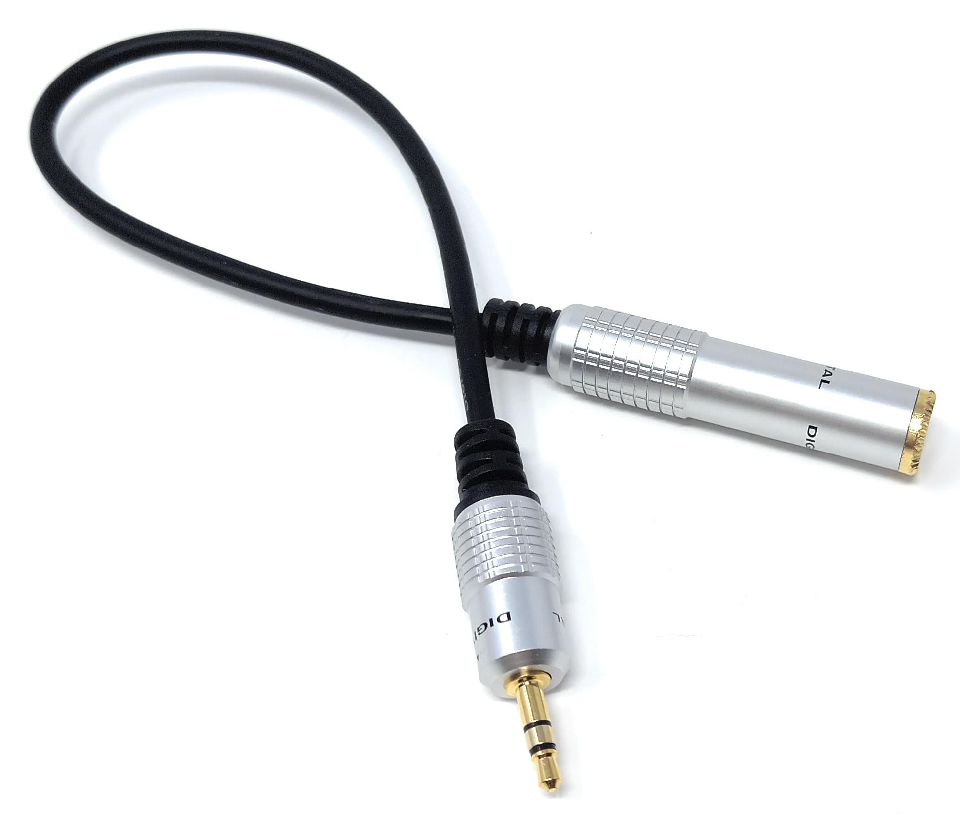 DRUT 30cm 3.5mm Jack Male to 6.35mm Socket Female Adapter Extension Audio Cable Lead