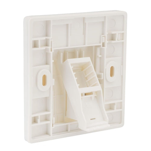 1-Gang Angled Faceplate for 1 Keystone Module – White Single-Port Wall Plate – Empty Outlet Cover for Ethernet, Network, Audio & AV Installations