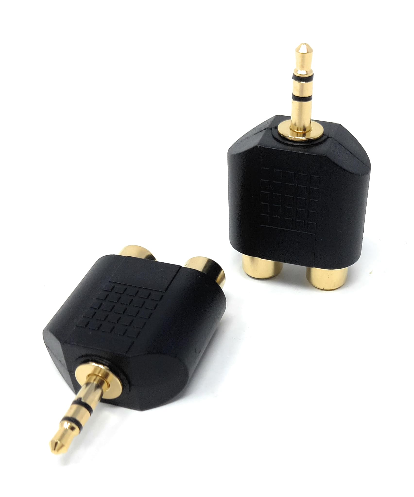 DRUT 3.5mm Stereo Jack Plug to Twin RCA Phono Mono Splitter or Combiner Audio Adapter