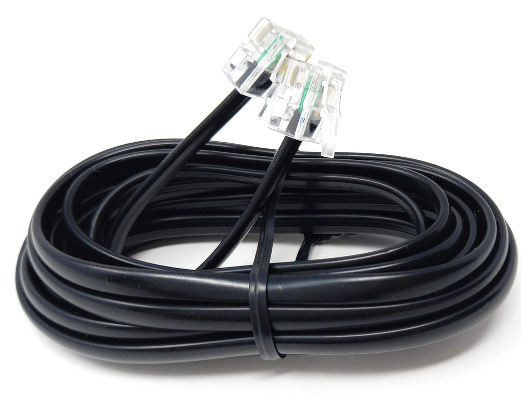 DRUT RJ11 to RJ11 Telephone Landline Cable ADSL (6P4C) Flat Lead High Speed BT Internet Broadband Male to Male Router, Modem, Phone Extension Wire