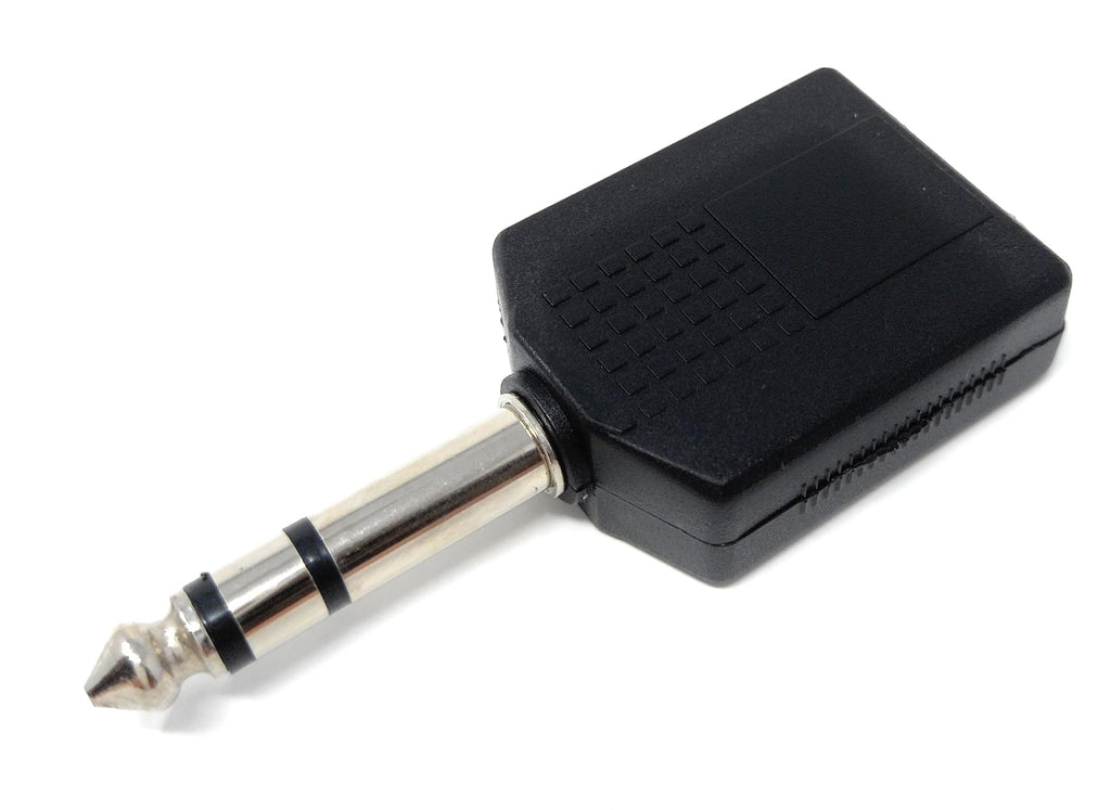 DRUT 6.35mm 1/4 inch Stereo Jack Splitter Cable Adapter Lead 1 x Plug to 2 x Sockets, Male to Female