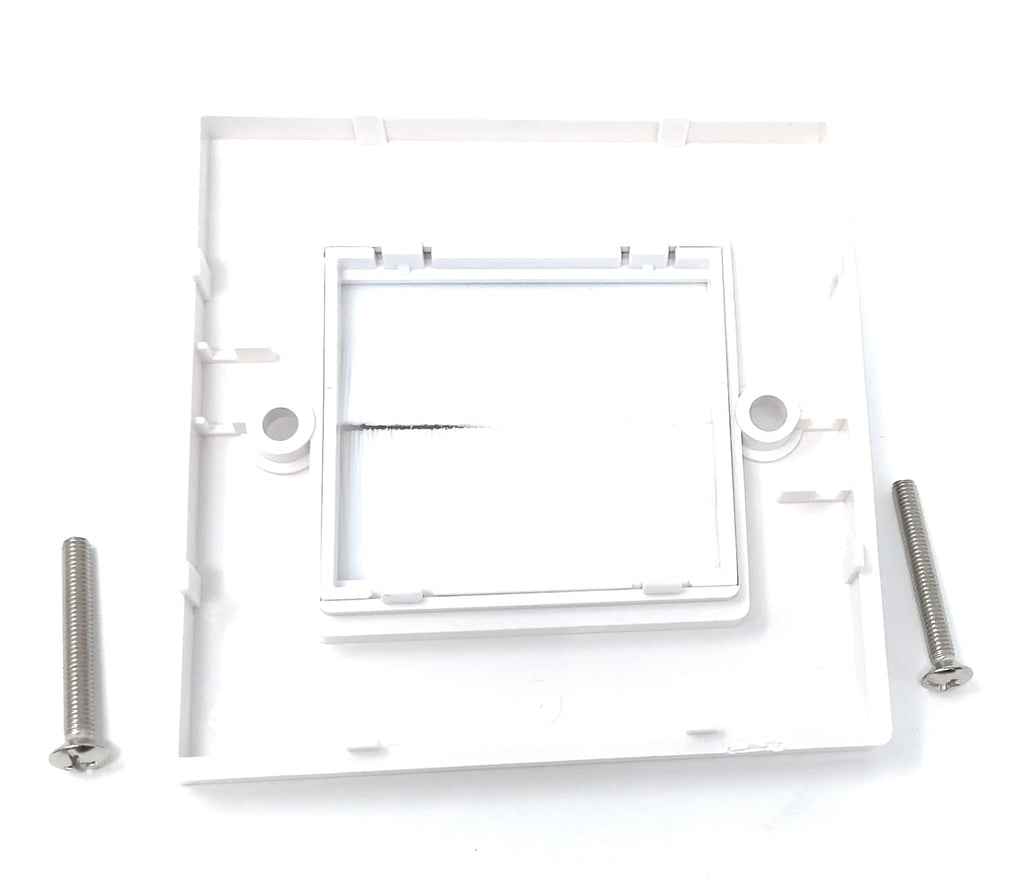White Brush Plate Faceplate Wall Mounted Installation Tidy Cable Pass Through Insert for Wires and Cable Access