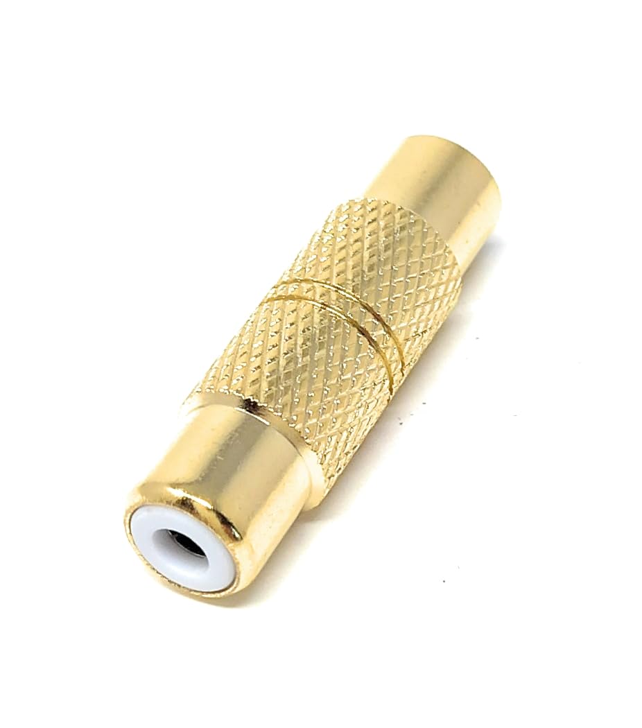 DRUT RCA Female to RCA Female Coupler, Single Phono Socket to Socket Adapter for RCA Cables, Speakers, Amplifiers, and Audio Systems