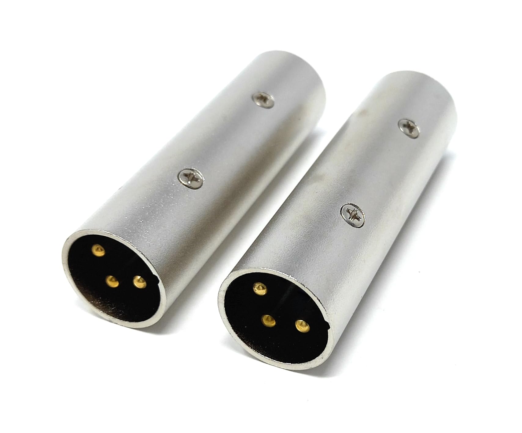 DRUT XLR to XLR Adapter 3 Pin Male to Male (M-M) Connector, Coupler, Gender Changer, Gold Pins