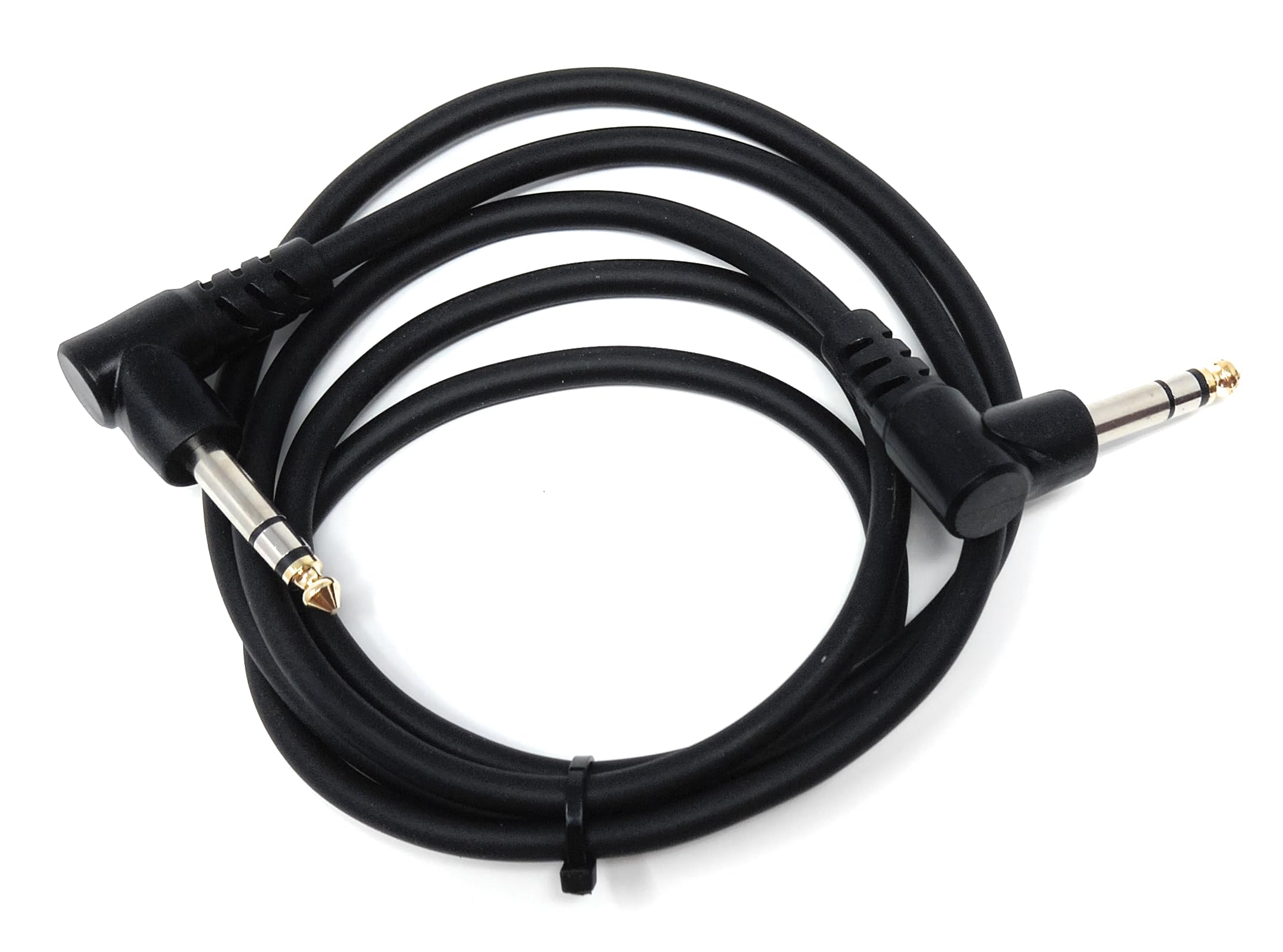 6.35mm 1/4" TRS Stereo Jack to Jack Plug, Dual Right Angle Patch Cable Lead for Headphones Amplifiers, Music Instruments, Live Events, DJ
