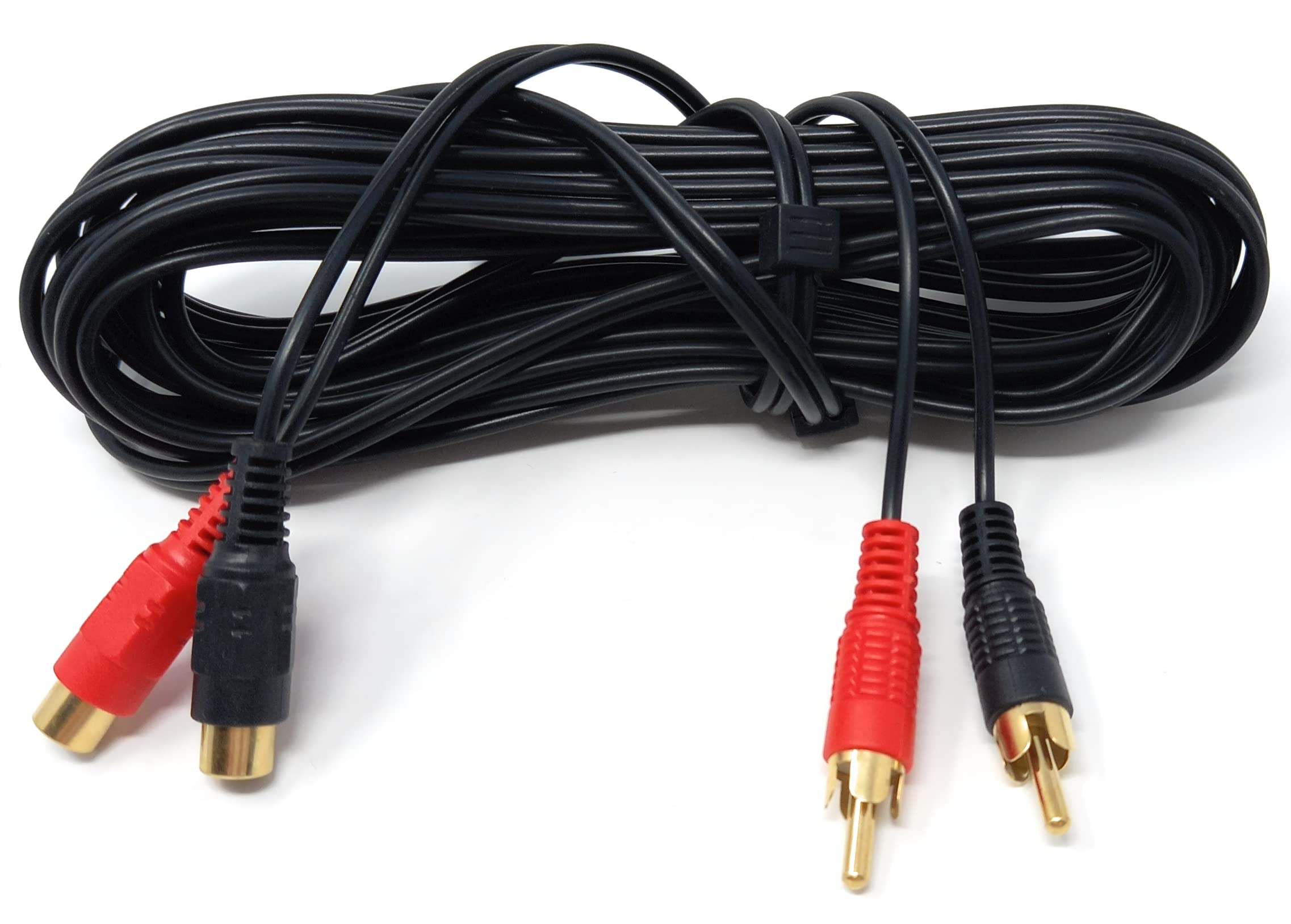 DRUT Twin 2 x RCA to RCA Phono Audio Extension Lead Male to Female Cable