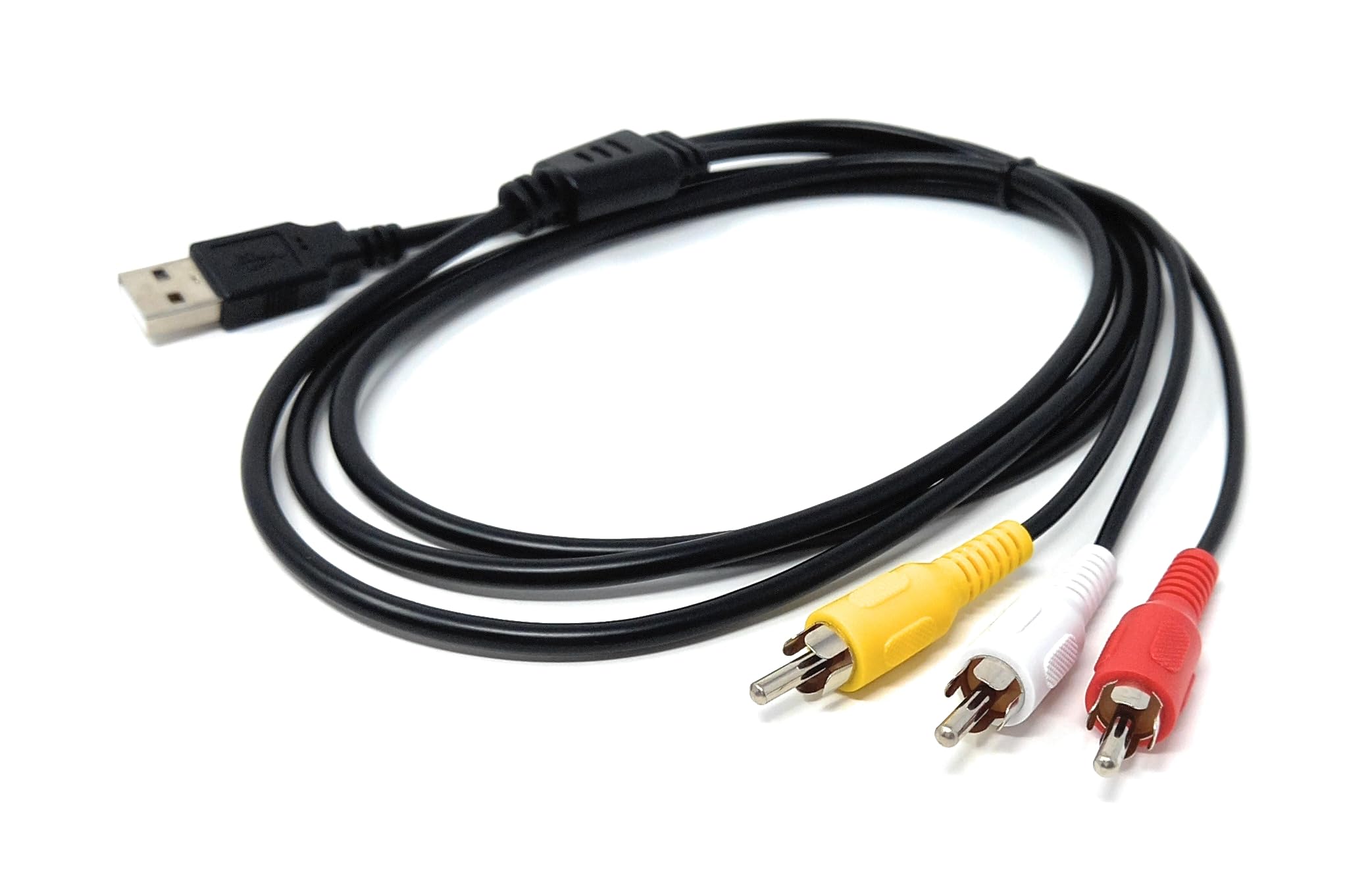 DRUT 1.5m USB to 3 RCA Cable – USB 2.0 Male to Triple 3RCA Female Audio Video Composite Adapter for TV, PC, HDD, DVR