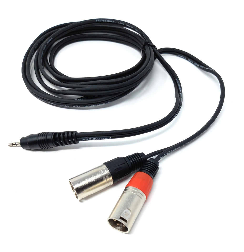 DRUT 3.5mm Stereo Jack to 2 x XLR Male Plugs For PC, Phone, MP3 to Mixer Cable Lead