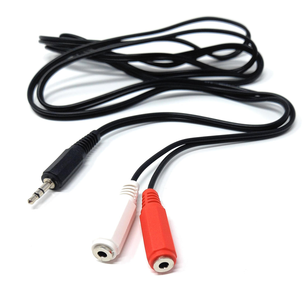3.5mm Stereo Jack Plug to 2 x 3.5mm Mono Jack Sockets Cable Lead