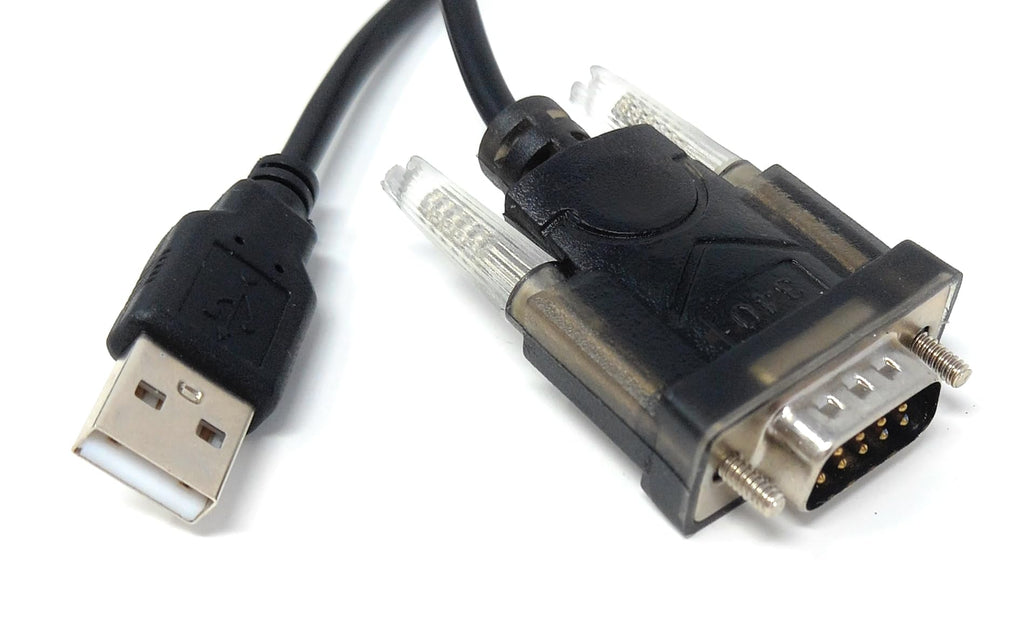 DRUT USB to RS232 DB9 Male Serial Adapter Cable 1.2m USB A to 9-Pin DB9 Male Converter – Supports COM Port Devices – Ideal for CNC, POS, GPS, Modems, PLCs, and Serial Devices