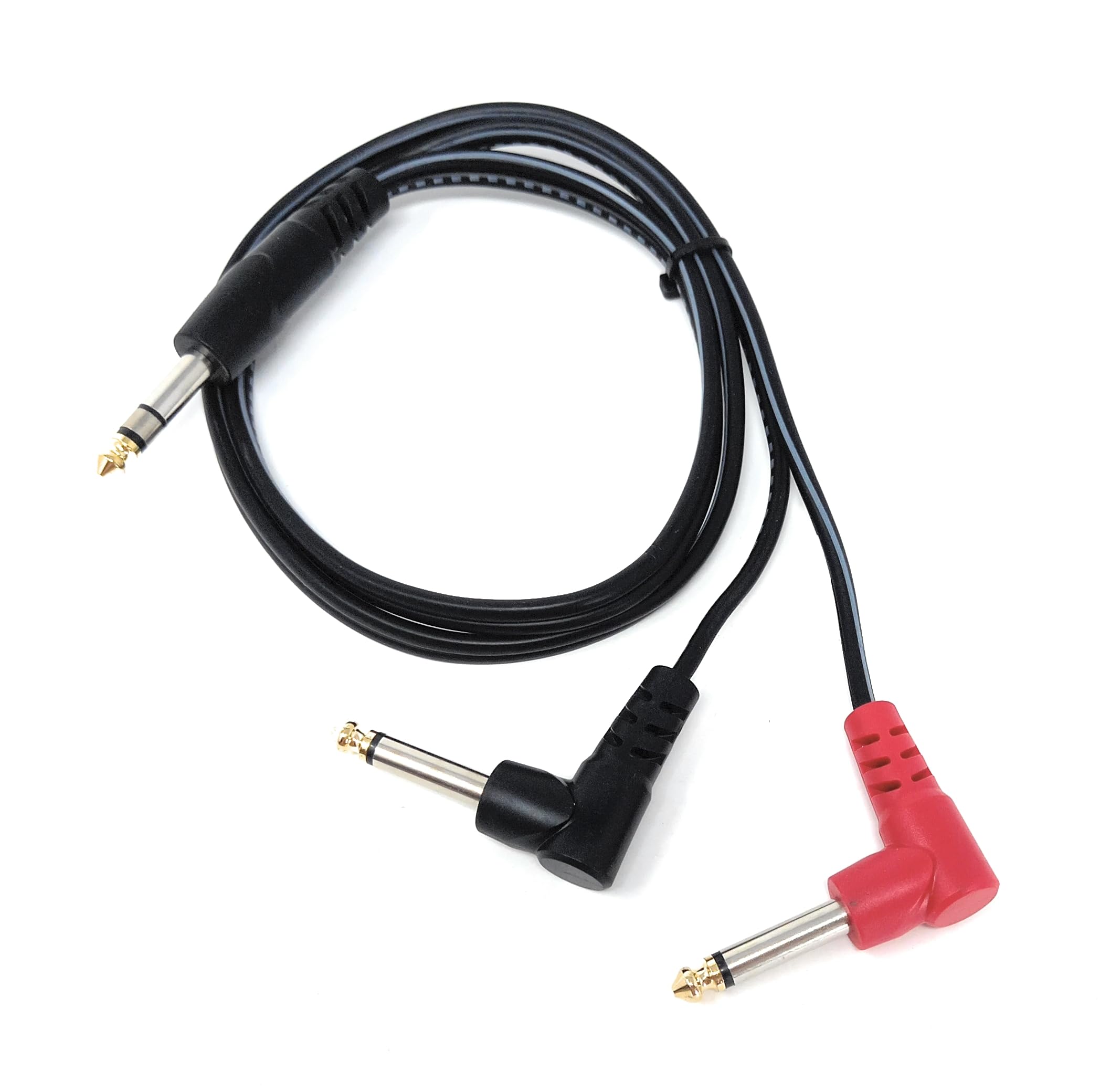 DRUT 6.35mm 1/4" Stereo Jack to 2 x Mono Jacks Audio Cable Lead for Music Instruments, Mixer, AMP, Guitar