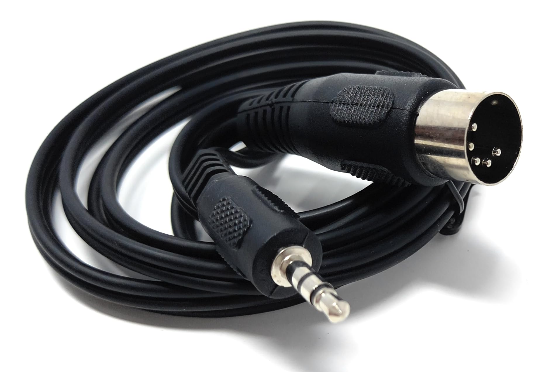 DRUT 3.5mm Stereo Jack Plug to 5 Pin Midi Din Male AUX Audio Cable, Midi Pins 2, 3, 5 are Connected