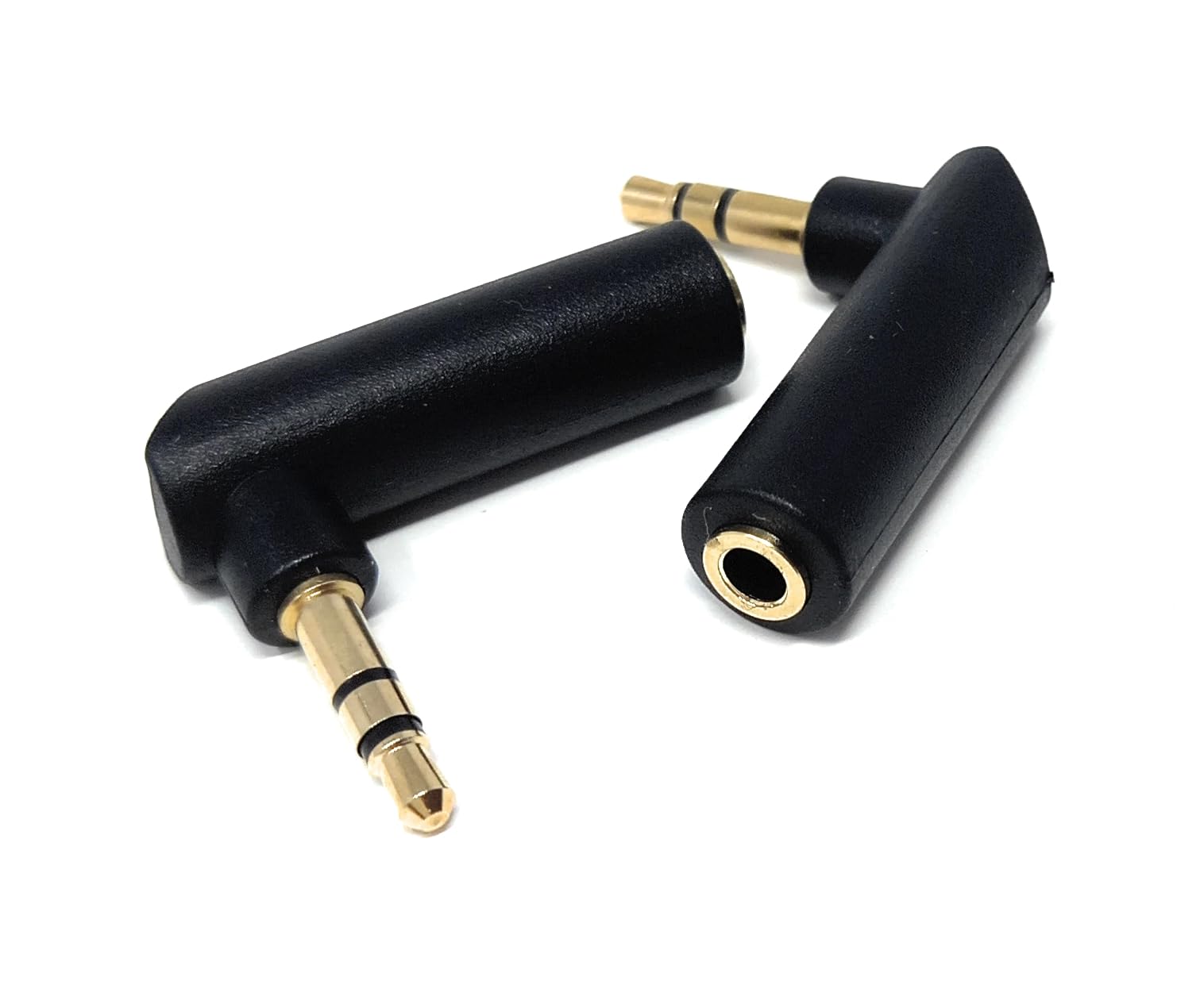 DRUT 3.5mm Stereo Jack to 3.5mm Jack Socket Right Angle AUX Cable Adapter