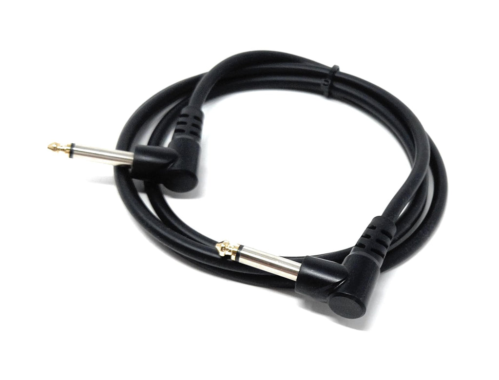 6.35mm Right Angle TS Instrument Cable - 90 Degree 1/4 Inch Mono Guitar Patch Cable for Amps, Mixers, and Pedals