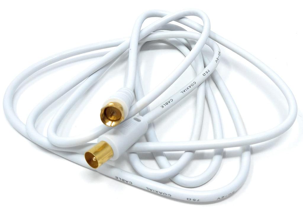 DRUT RF TV Aerial Male to F Type Connector Male Plug Coaxial Coax Cable, Lead, 75 Ohm, 3C-2V