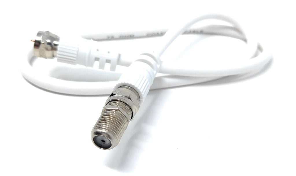 DRUT F-Type Connector TV RG6 Cable With (F-Type Female Coupler) Compatible With STB, Dish TV, Satellite, Antenna Coax Cable Lead