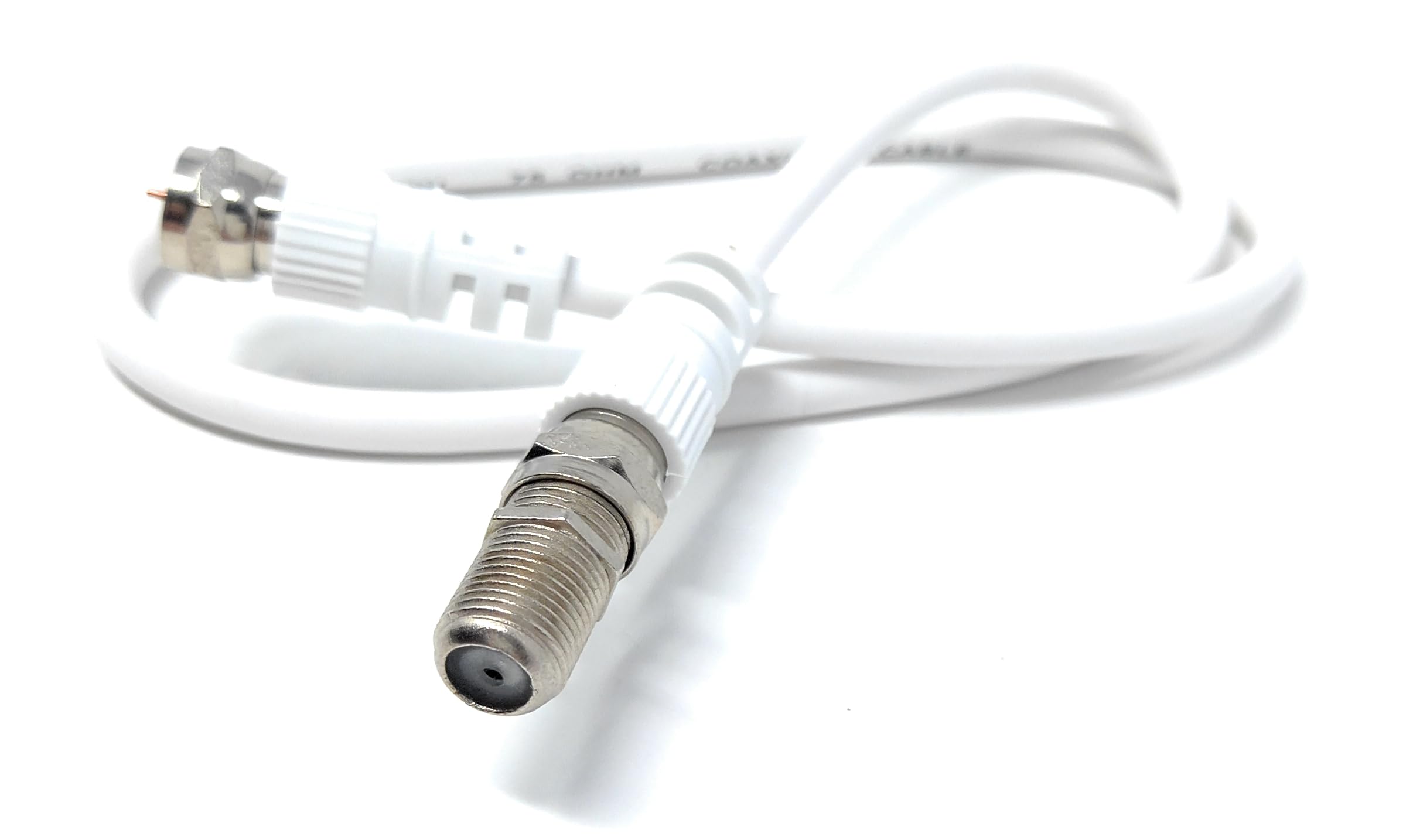 DRUT F-Type Connector TV RG6 Cable With (F-Type Female Coupler) Compatible With STB, Dish TV, Satellite, Antenna Coax Cable Lead