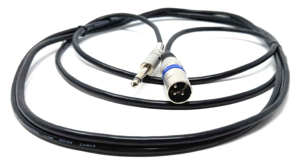 DRUT XLR Male to 6.35mm TS Mono Male Plug Audio Connector, Microphone Screened Cable for Amplifiers, Music Instruments